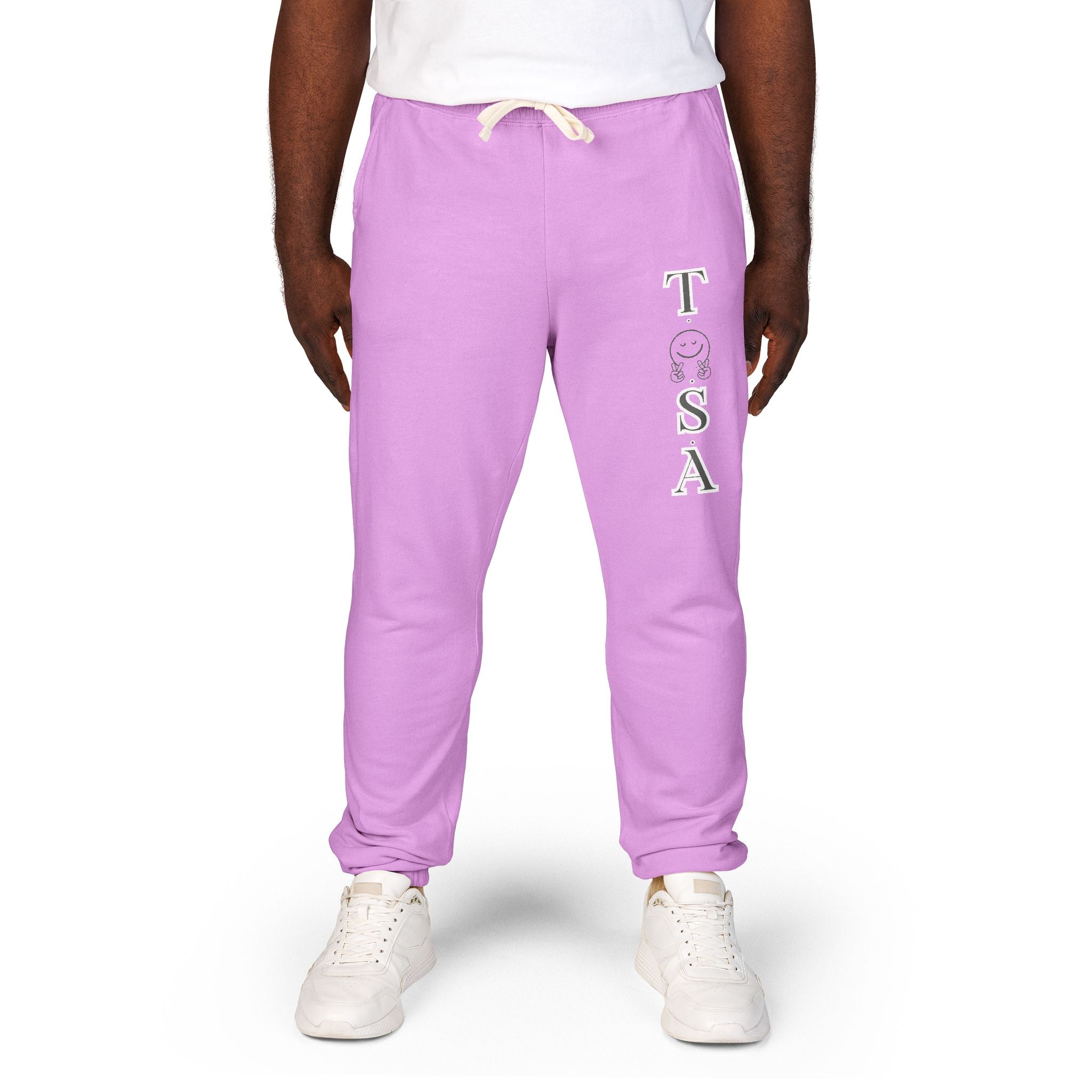 Men Garment-Dyed Fleece Sweatpants