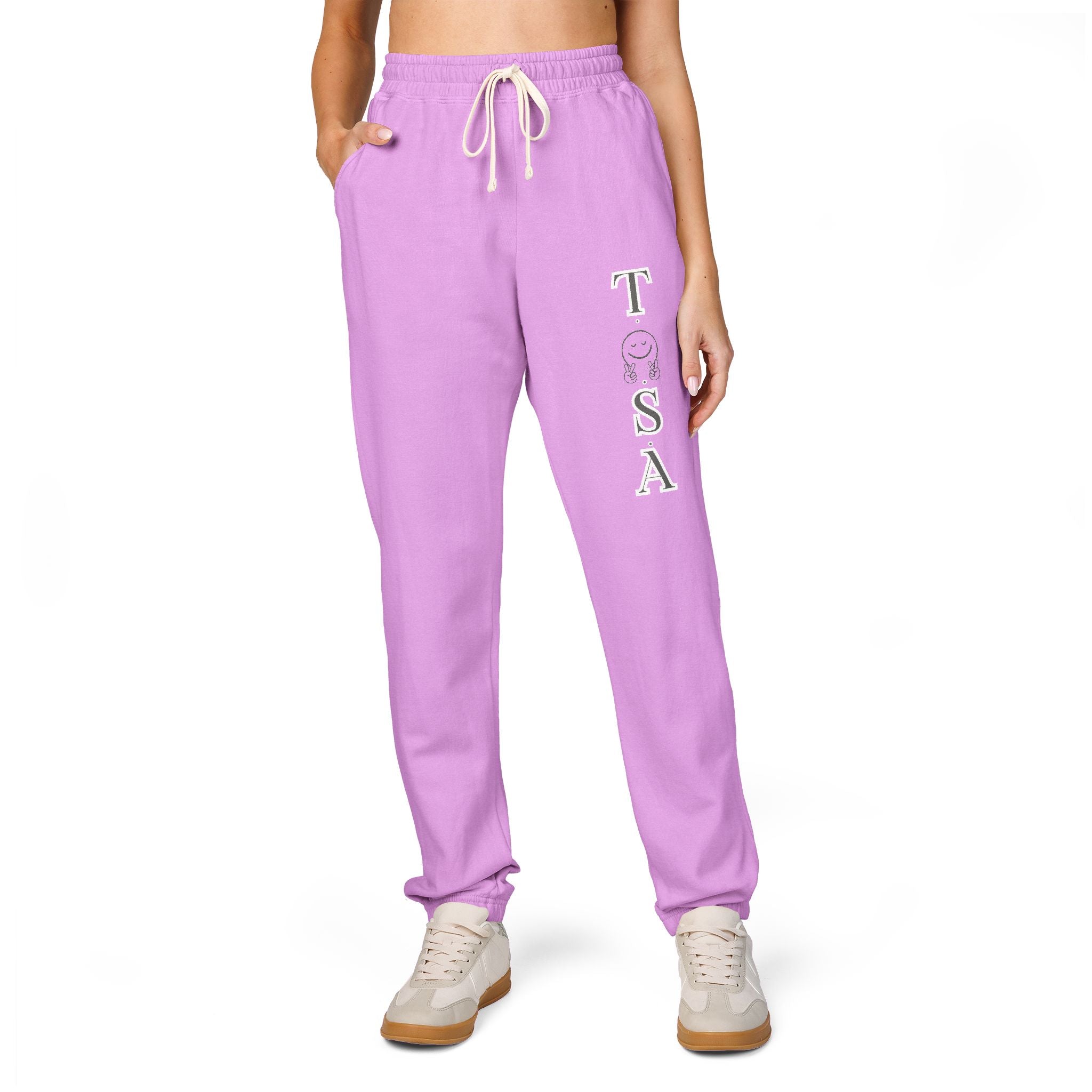 Women Garment-Dyed Fleece Sweatpants